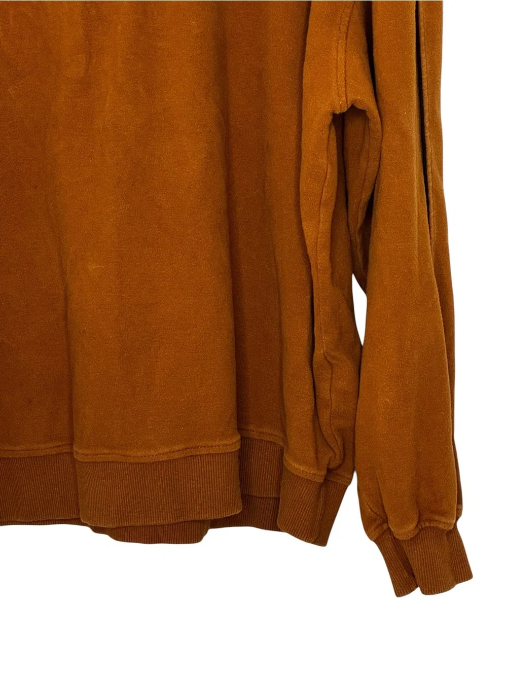 Men’s Straight Down Clothing Co Large Camel Colored 1/4 Zip Cotton Sweatshirt
